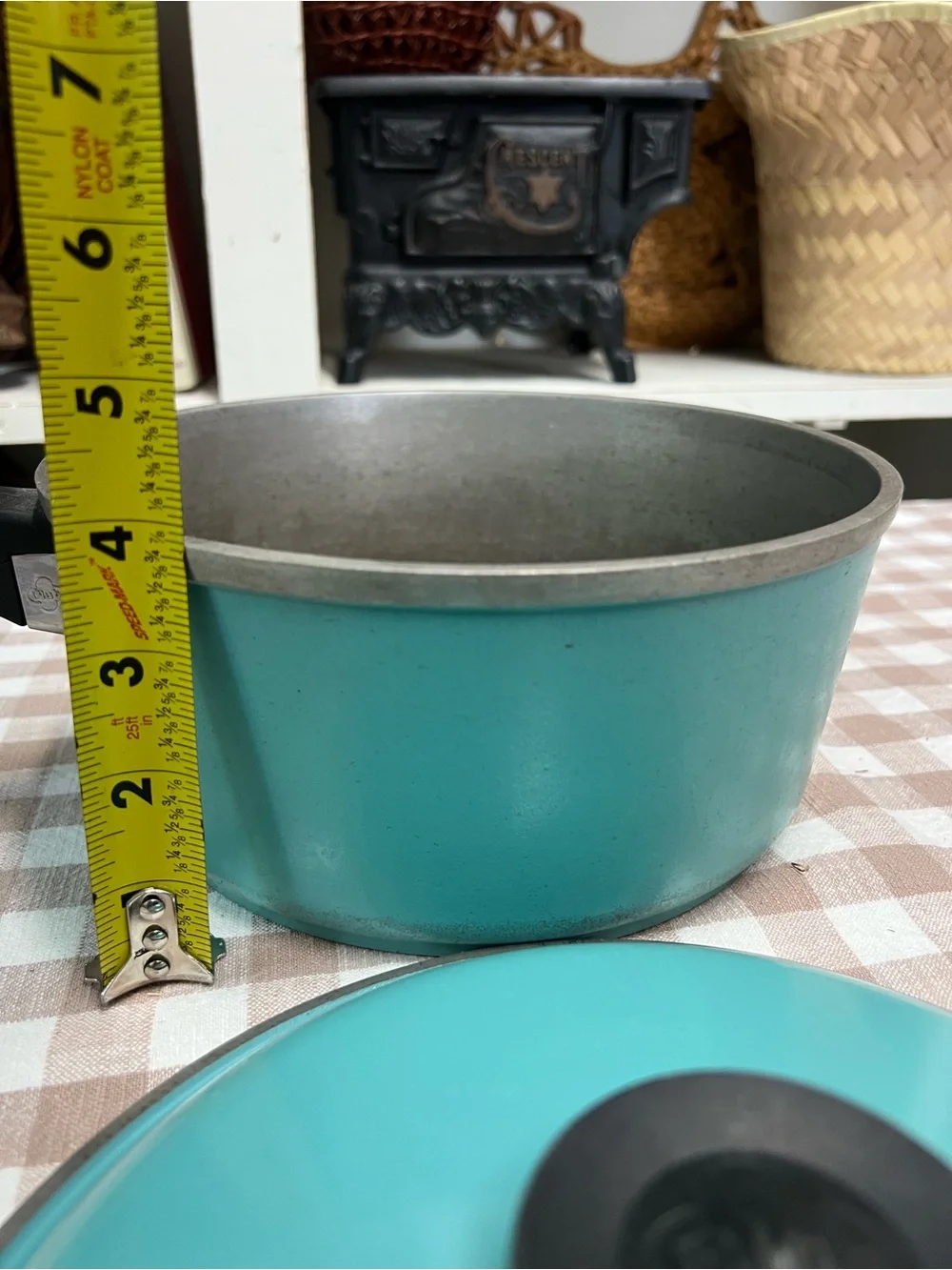 Vintage club cookware turquoise pan and lid Retro